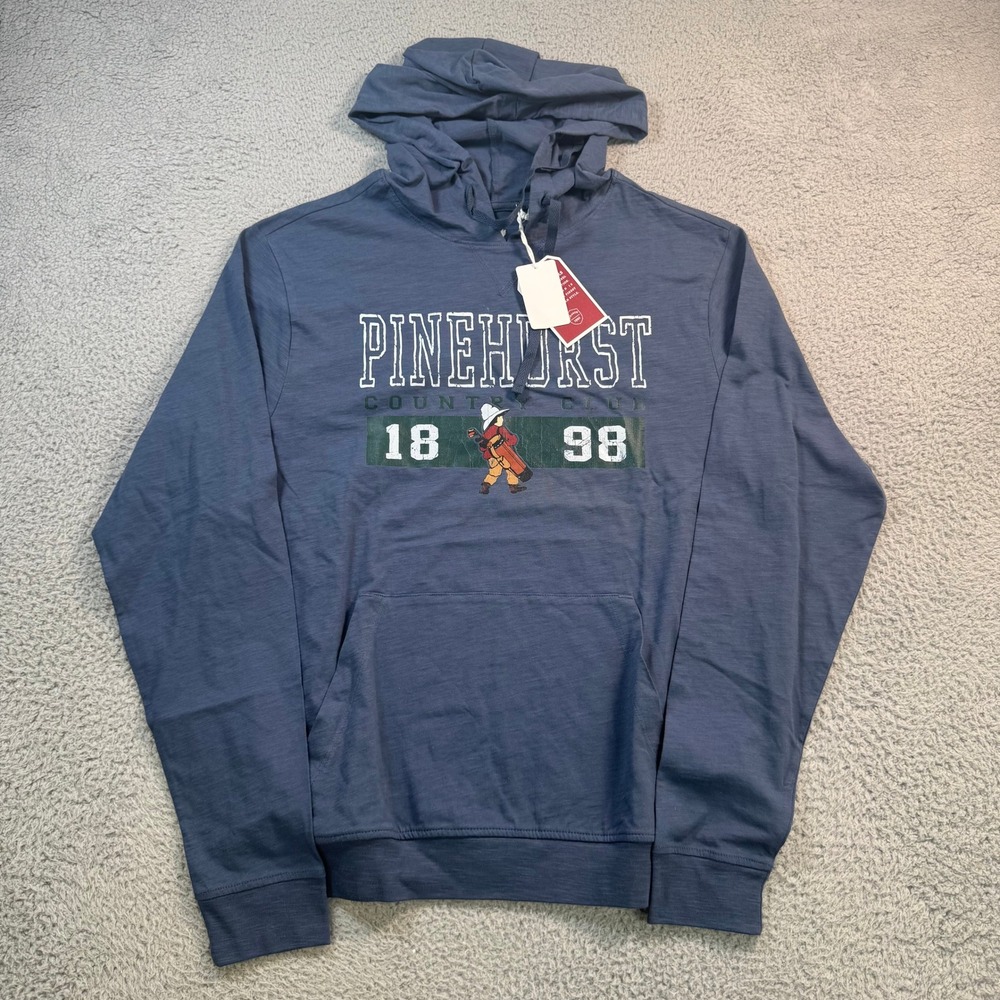 League Mens Pinehurst Country Club 1898 Golf Hoodie Blue Medium NWT JS120